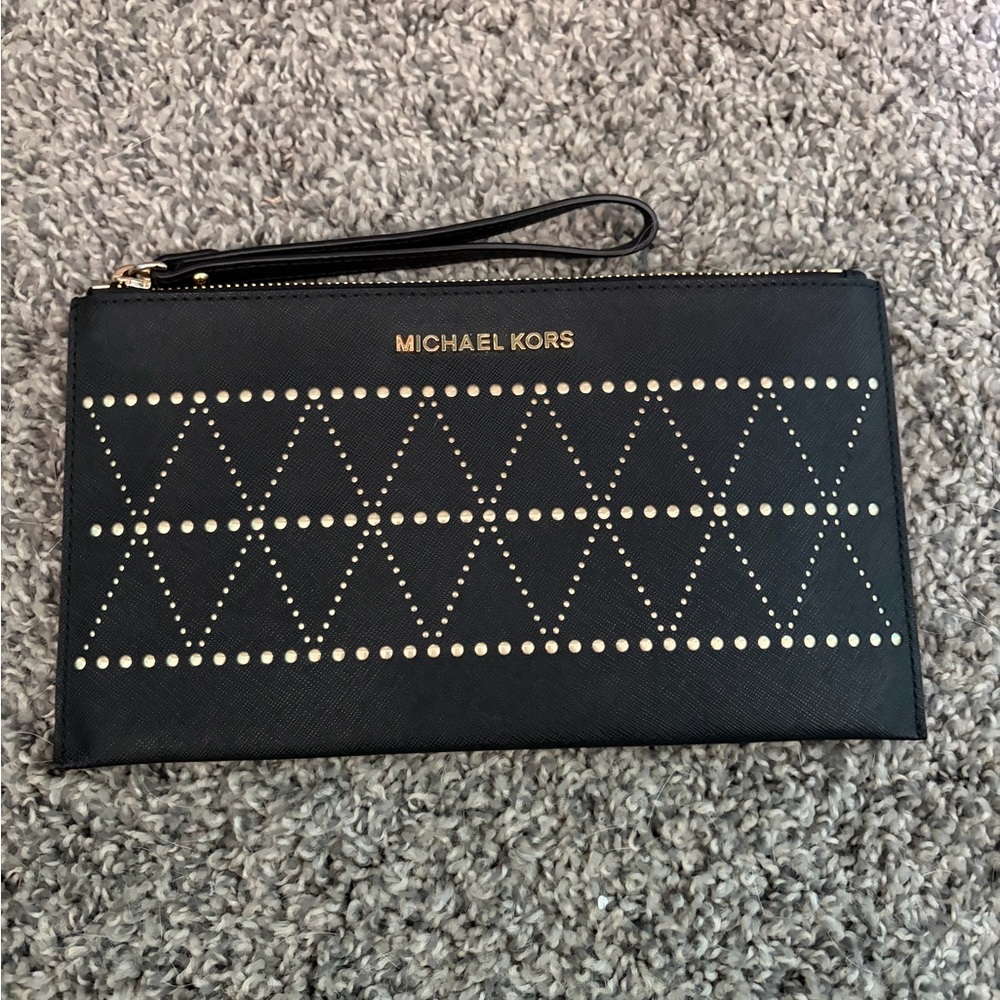 Michael Kors Black Studded Wristlet